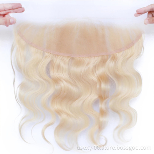613 13X4 13 X 6 Pre Plucked Blonde Closure Burmese Full Swiss Lace Frontal Vendors